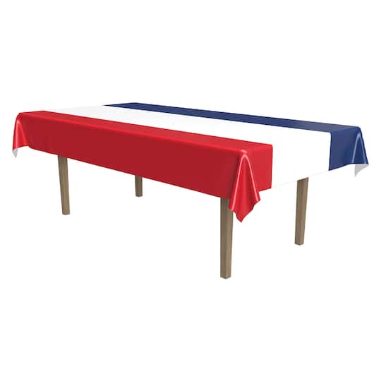 Beistle 54" x 108" Patriotic Plastic Table Covers, 2ct.